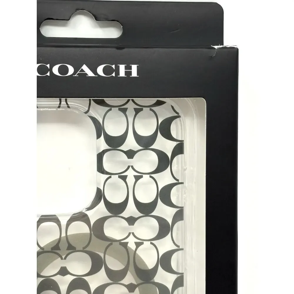 Coach iPhone 15 Pro Max Clear Case Signature Cs Deep Forest Logo Magsafe NIP